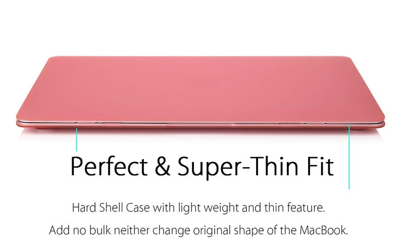 UESWILL Smooth Soft Touch Matte Hard Shell Case Cover Compatible with MacBook 12 inch with Retina Display (Model: A1534) + Microfibre Cleaning Cloth, Pink - Image 4